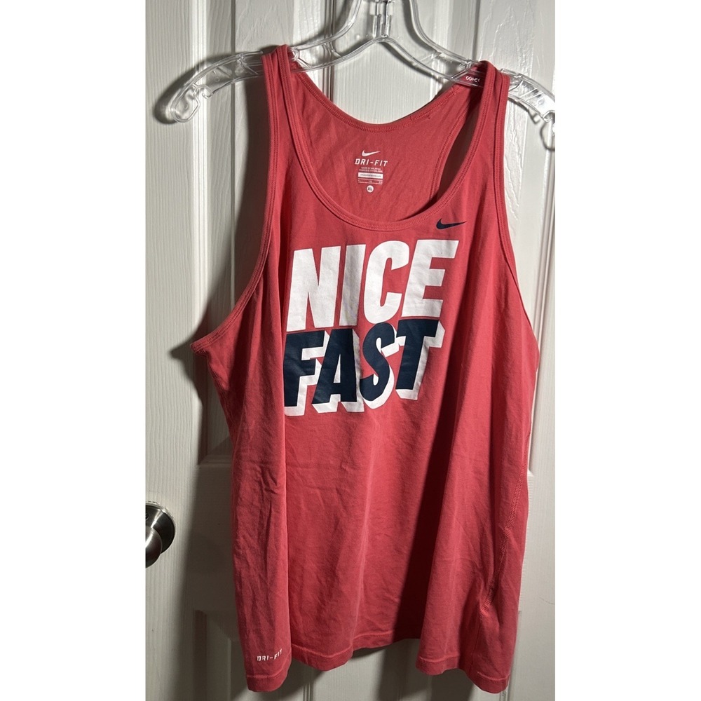 Womens Nike "Nice Fast" Dri-Fit Tank Top Size XL Pink Lightweight Gym‎